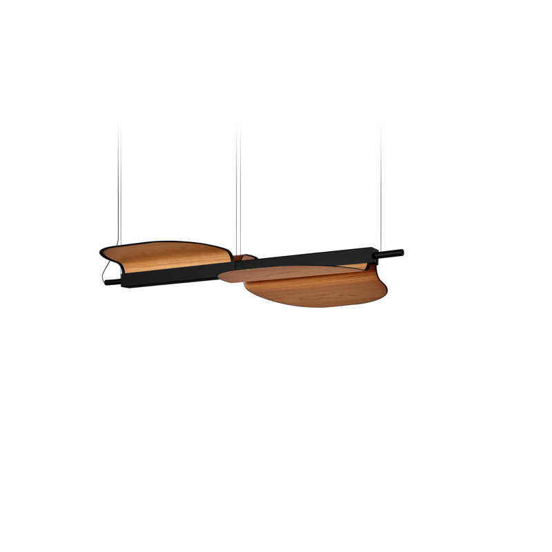 Omma 2 - Light LED Pendant, Natural Cherry, Matte Black