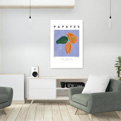 Art mural tropical, papayes tropicales