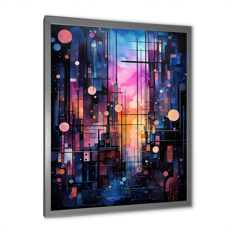 «Abstract Northern Luminous Night 1 - Northern Lights», art mural, H 20 po x l 12 po x P 1 po, Cadre photo argenté