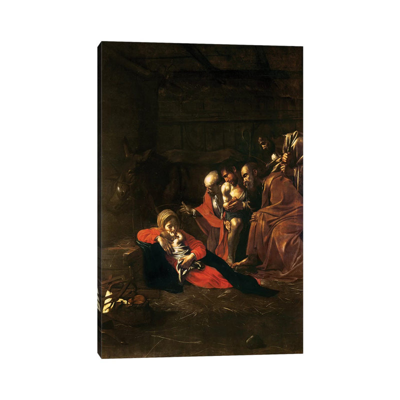 Adoration Of The Shepherds by Michelangelo Merisi Da Caravaggio - Wrapped Canvas Painting, 20.32 cm H x 30.48 cm W