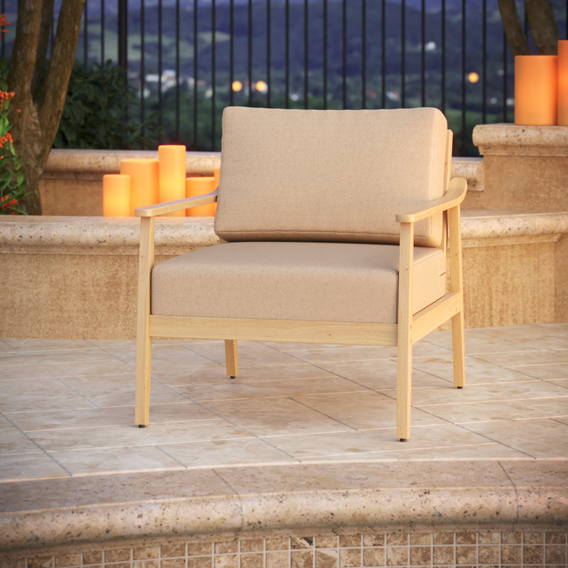 Amala Sunbrella® Outdoor Deep Seating Cushion, Sunbrella® Antique Beige Canvas, 28.5" W x 28.5" D