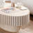 43.5'' Modern Oval Wooden Olive-shaped Coffee Table With Solid Wood Fluted Design For Living Room-686949919-679183152