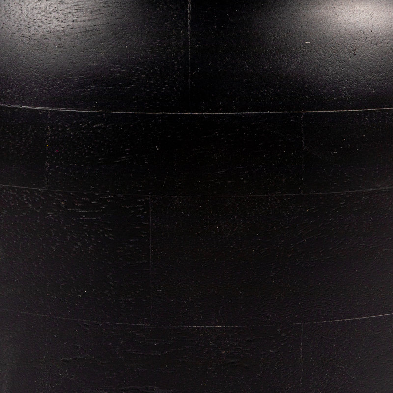 Round Mango Wood Accent Table, Black