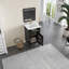 Meuble-lavabo de 20 po avec lavabo, pieds en bois massif, tablette réglable, tiroir inclinable, boutons en alliage de zinc-528864898