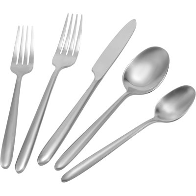Stainless Steel Flatware Set For 4, 20-Piece Matte Silver Cutlery With Drip Handle Design, Dishwasher Safe For Home Kitchen Restaurant Use