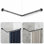 Adjustable L-Shaped Shower Curtain Rod (23"-69") with 12 Rings, Black