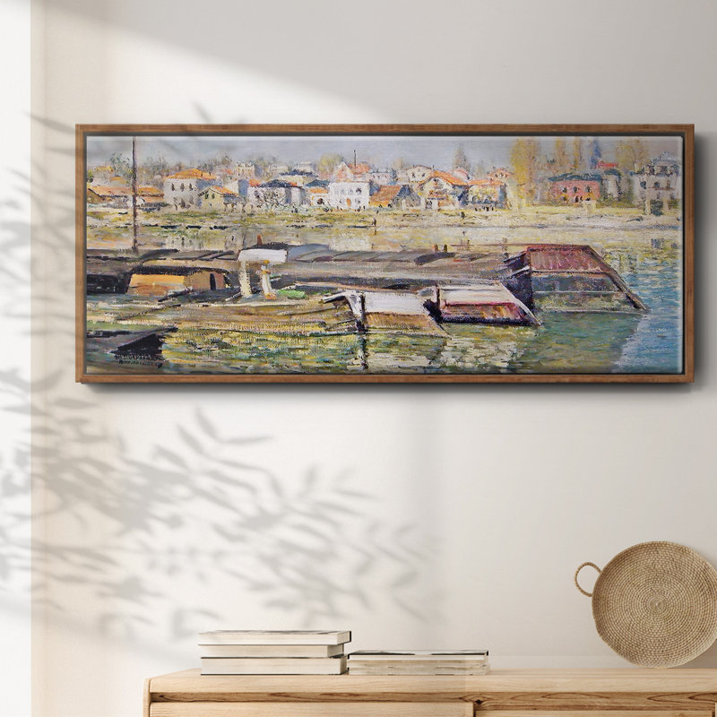 La seine à Asnières, 1873 01, Noyer, H 8 po x l 20 po x P 1,5 po