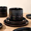 Service de table 18 pièces Star Porcelain, noir brillant-642029066