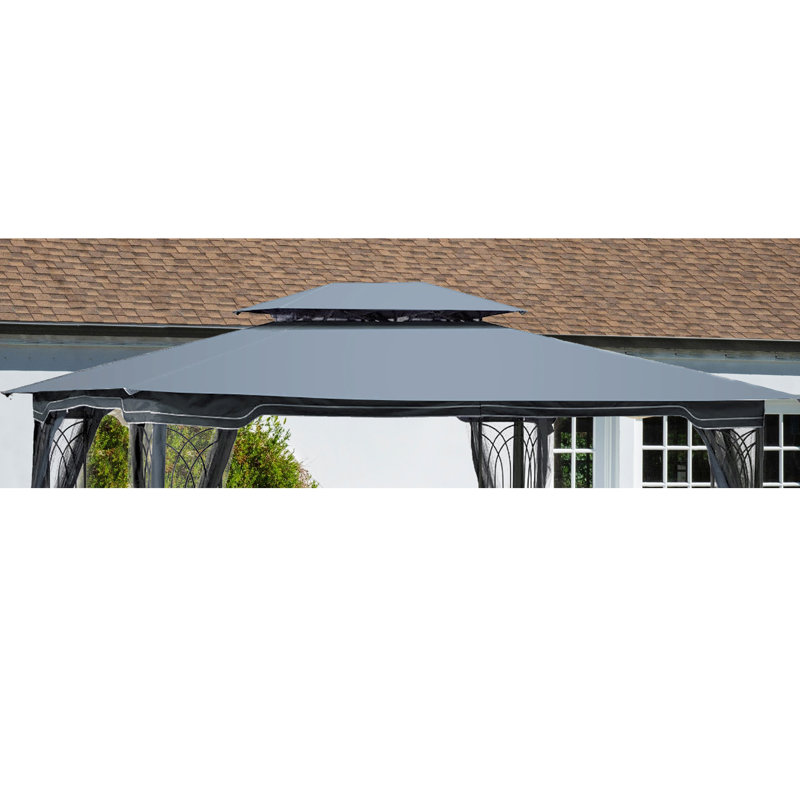 Drap de remplacement pour pavillon de jardin à double toit 13X10 pi - Gris, bloquant et ensoleillé