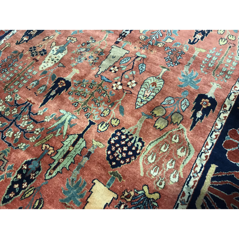 Hand-Knotted High-Quality Orange Area Rug