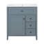 Meuble-lavabo moderne 30 po avec lavabo, tablette réglable et trois tiroirs de rangement Sail-130631269