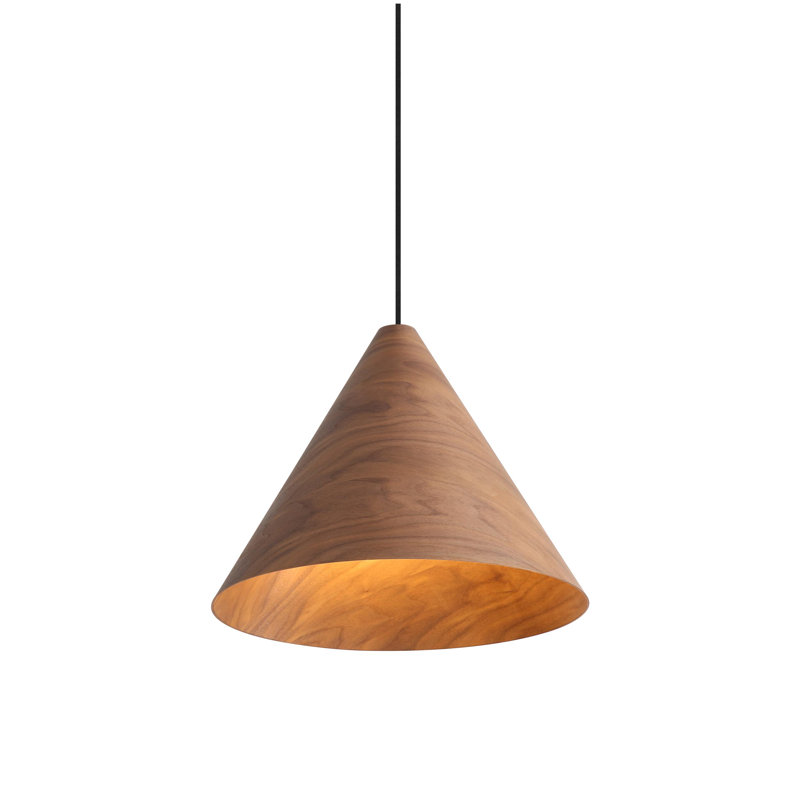 Luminaire suspendu 1 lumière Hanrahan, Noyer foncé