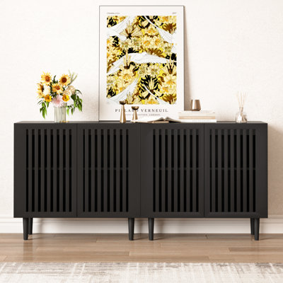 Hessle 4-Door Storage Cabinet with Adjustable Shelves, Sideboard with Large Storage Space for Kitchen, Dining Room, Living Room by Ebern Designs