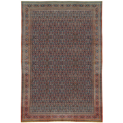 Hand-Knotted High-Quality Brown and blue Area Rug