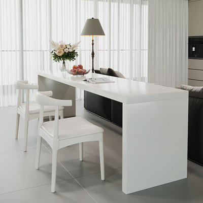 Simple White Pine Solid Wood Rectangular Desk