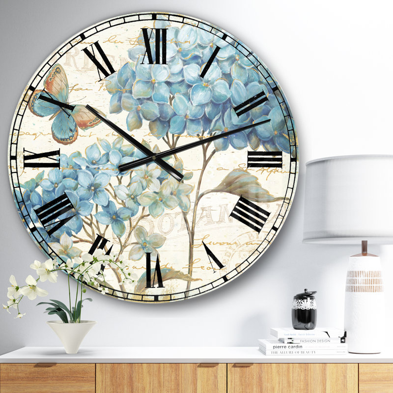 Butterfly Blue Garden II - Horloge murale traditionnelle, Petit
