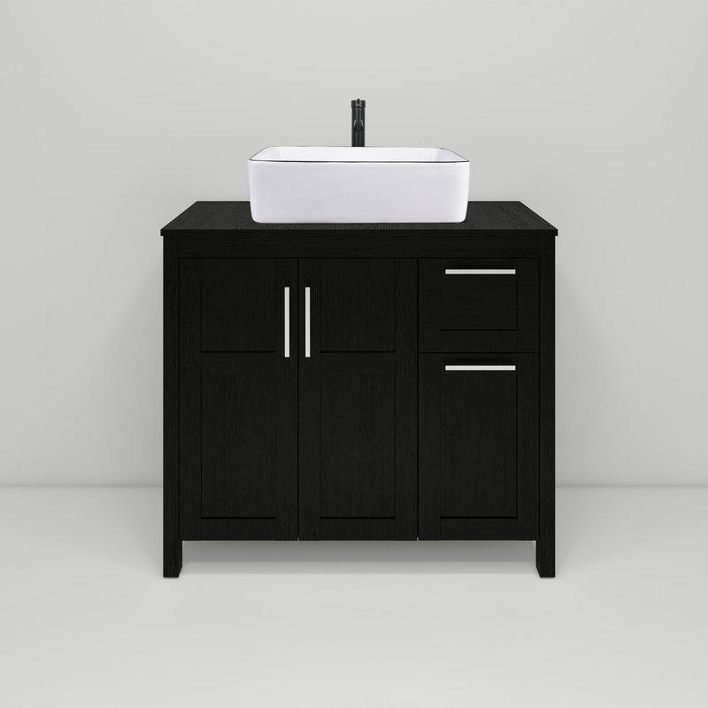 Ensemble de meuble-lavabo simple 36 po avec lavabo 36 po, Noir