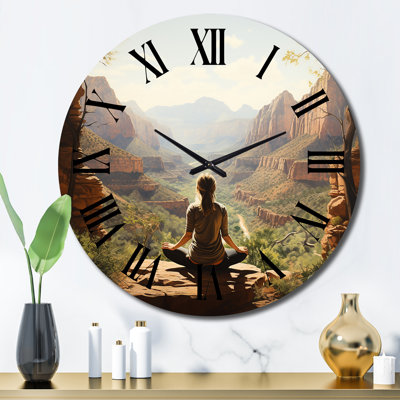 Yoga dans la nature - Horloge murale de yoga