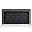 Lit California King noir glamour, tête de lit capitonnée à motif alligator avec éclairage DEL, mobilier de chambre moderne-1083538254