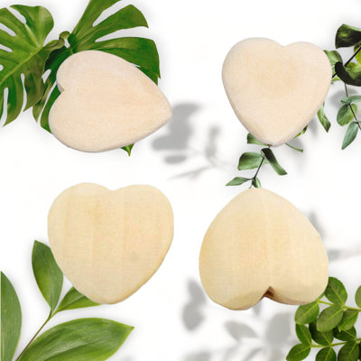 50pcs Unfinished 20mm Natural Wood Heart Beads