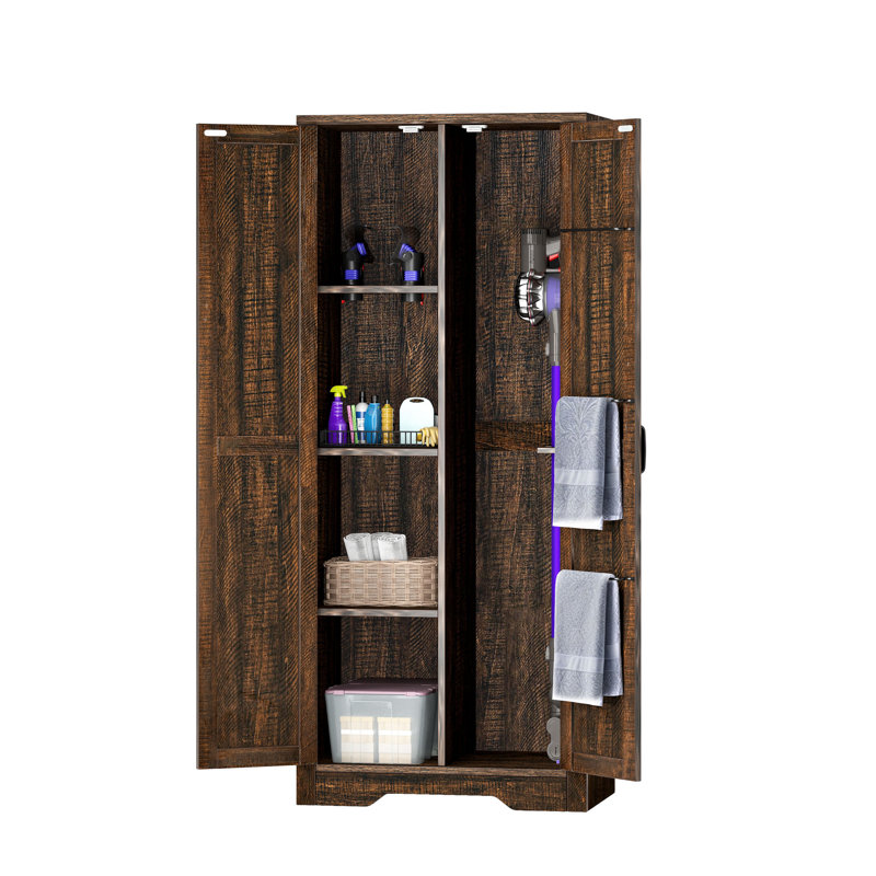 Armoire de rangement pour outils de rangement en bois 23,6 po, Brun