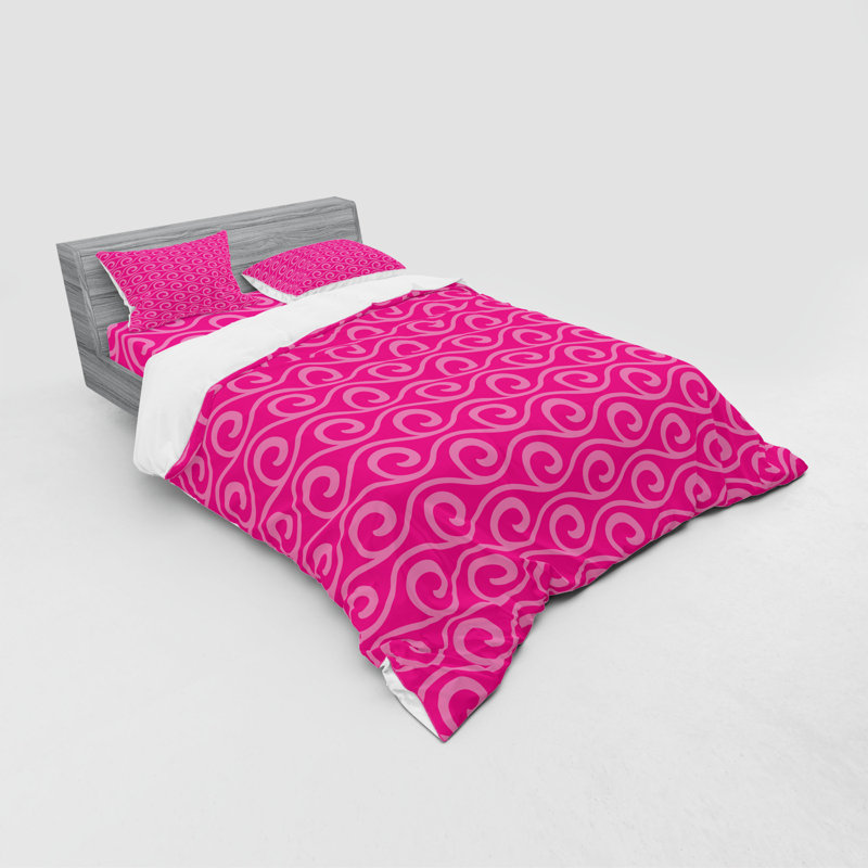 Ensemble de housse de couette rose chaud, Housse de couette grand + 3 pièces supplémentair