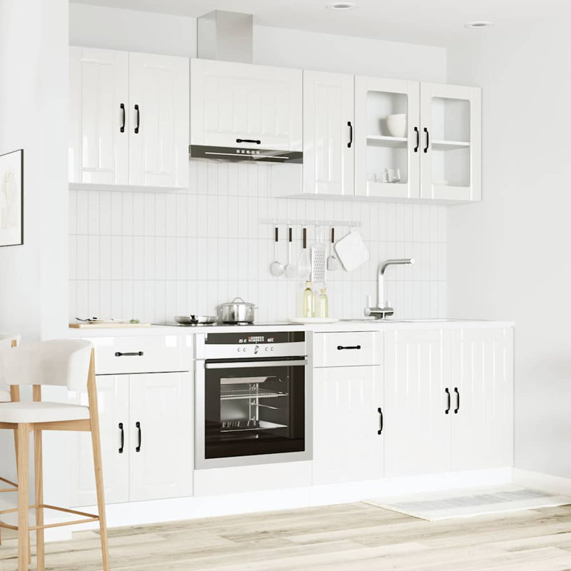 Lucca Kitchen Cabinet Set Lucca, High Gloss White