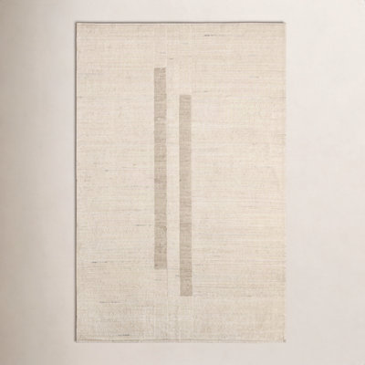 Nona Ivory Tan Hand-Woven Striped Rug
