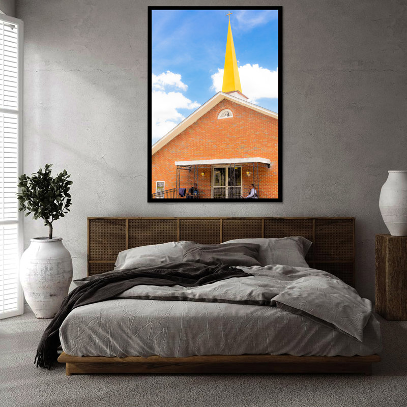 «Good Light Art» par Sydney A. Foster | 2020 Series Golden Steeple, Southern Sky, impression de façade lumineuse, Noir