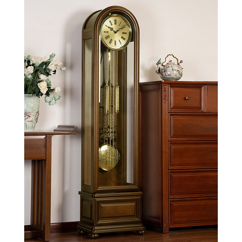 Chic horloge grand-père en bois avec horloge