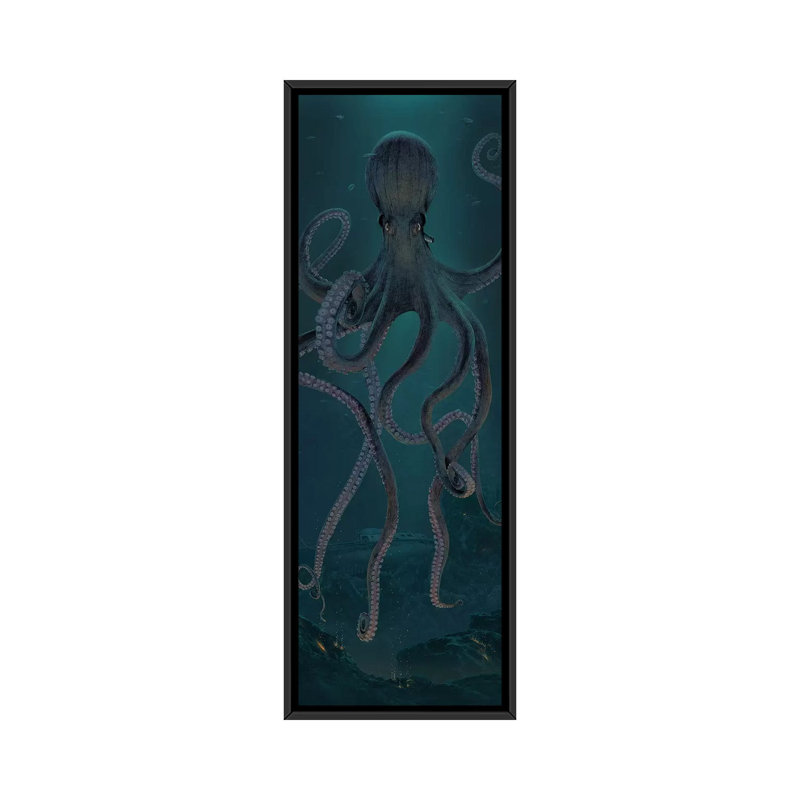Giant Octopus by Vincent Hie - Panoramic Print on Canvas, Black Framed, 121.92 cm H x 40.64 cm W