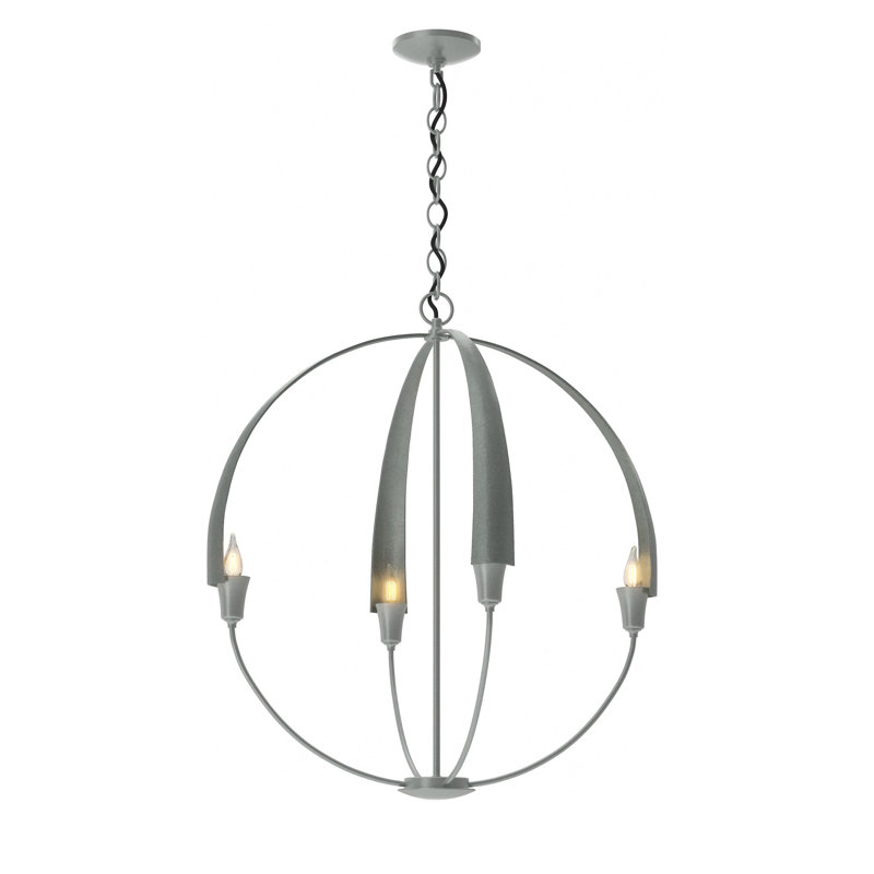 Lustre sphérique à 4 lumières Cirque, H 28,2 po x l 25,3 po x P 25,3 po, Platine rétro