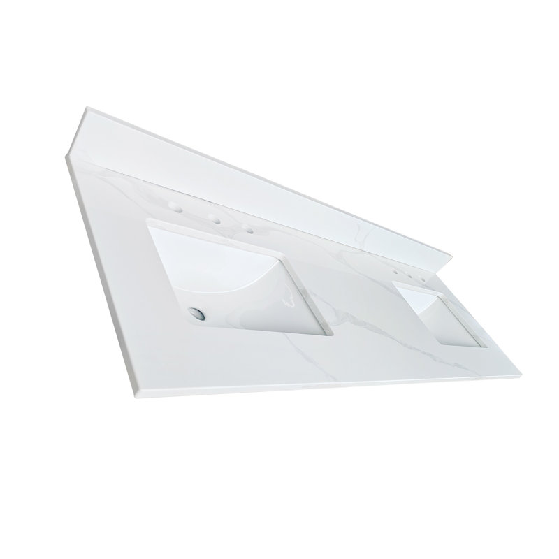 Comptoir de meuble-lavabo double 61 po Carrara
