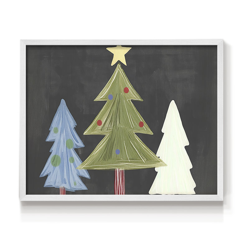 «Chirstmas Art» -XCI -Impression encadrée - Restickable, H 8 po x l 10 po, Blanc