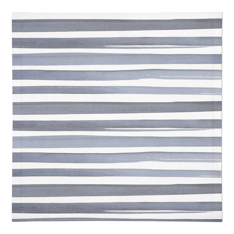 Serviette de table rectangulaire en coton Candece, Bleu / blanc