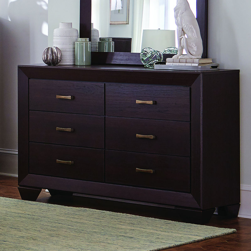 Commode double 6 tiroirs Forli, Dark Cocoa