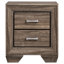 Grand lit avec table de chevet, commode, miroir, taupe délavé, chambre à coucher avec tiroir lisse, 4 pièces, grain de bois naturel, impact visuel