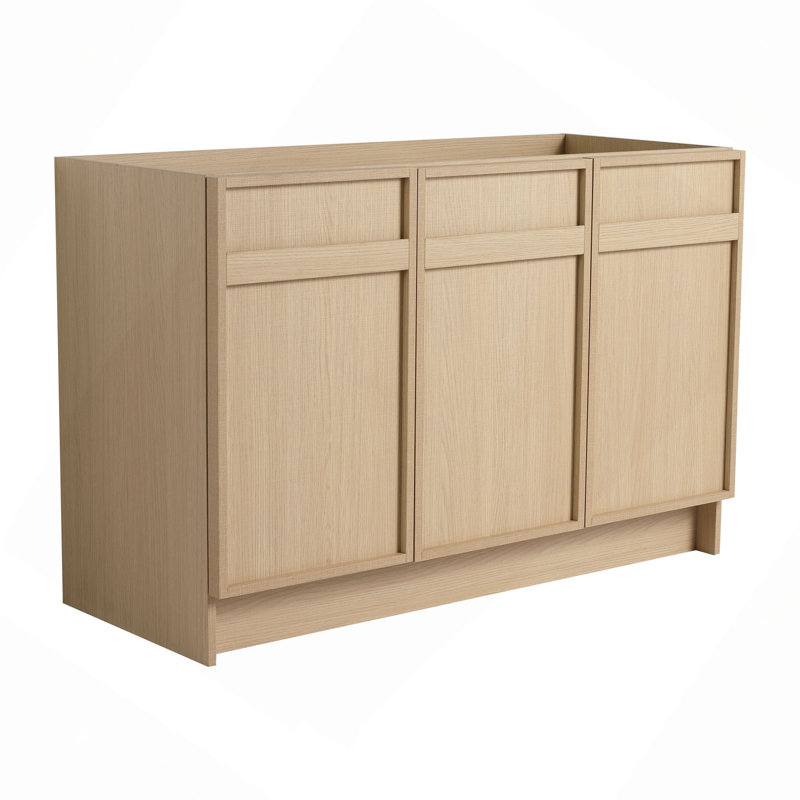 Ensemble de meuble-lavabo autoportant 48 po et 3 portes d'armoire à fermeture en douceur, sans le lavabo