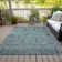 Machine Washable Indoor/Outdoor Xhevrie Teal Rug