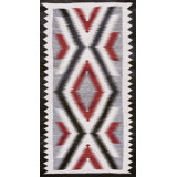 Classic Native American Design Antique Navajo Flat Weave Rug