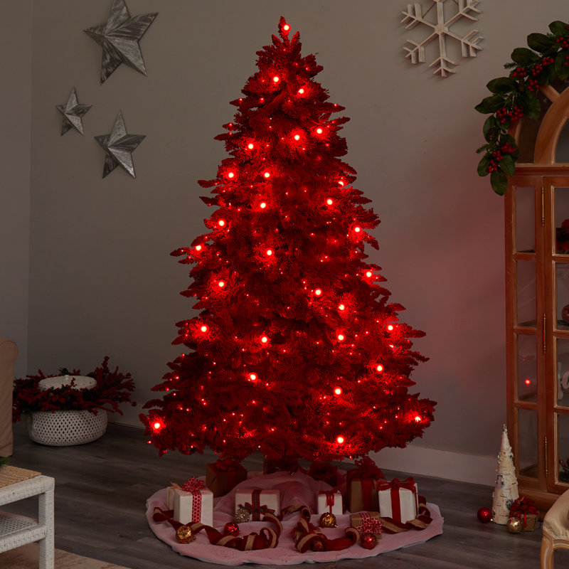 Lighted Artificial Christmas Tree, 8' H