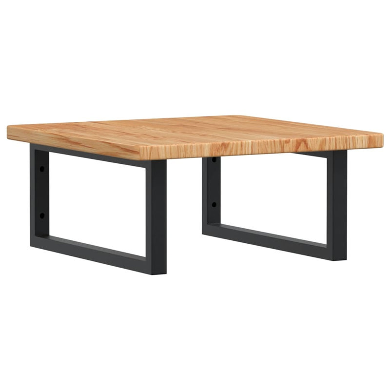 Albertdine 50cm Solid Wood Bathroom Vanity Top, Oak/Black