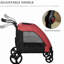 Poussette pour chien rouge en tissu rouge, rangement pour ventilation pliable de taille moyenne rouge, ventilé et avec panier