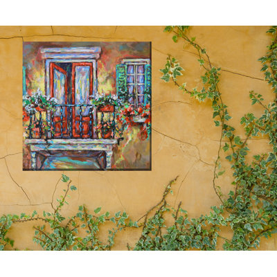 Décoration murale d’extérieur balcon fleuri Bauman
