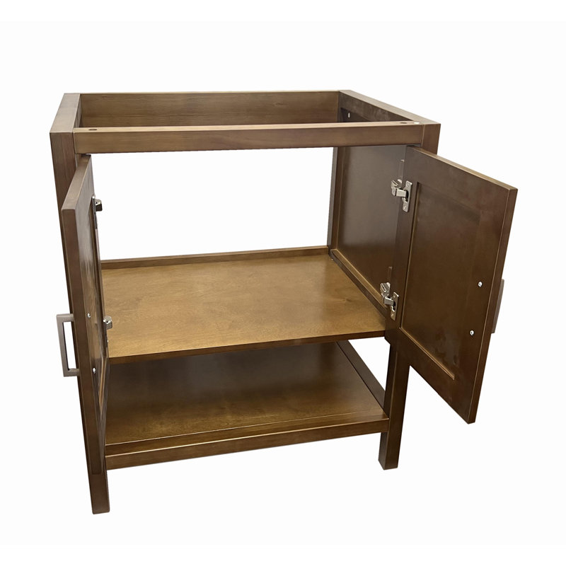 Armoires de meuble-lavabo simple 30 po ton bois - Mo-v3021-NA, Brun