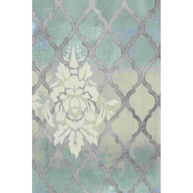 Bleu sarcelle et arabesque II, H 18 po x l 12 po x P 1,25 po