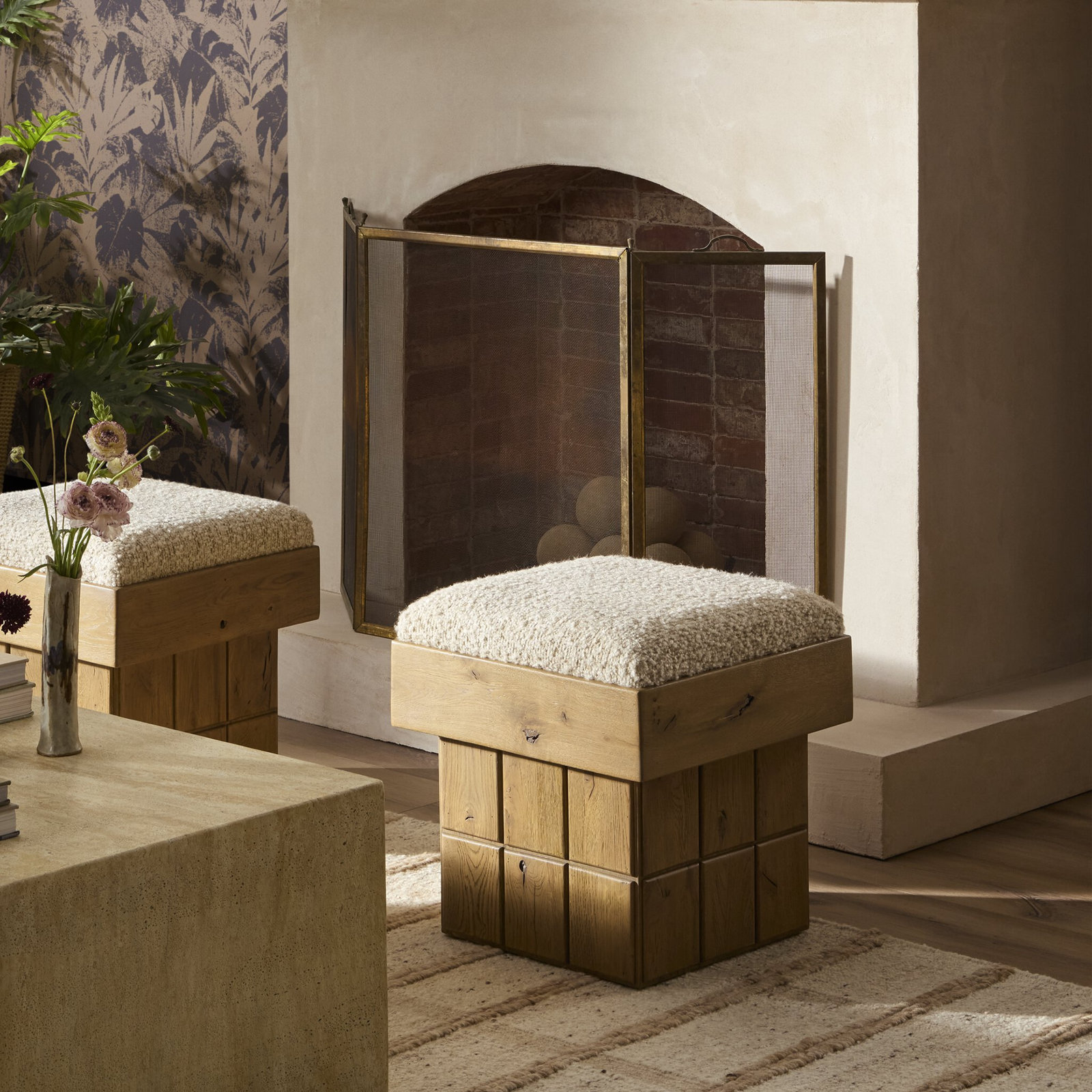 Stone Accent Stool, Ivan Stone