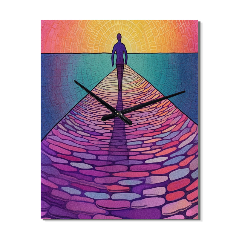 Homme marchant vers l'horizon de la lumière - Horloges murales, Moyen