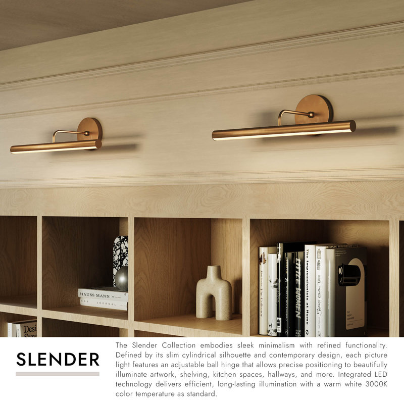 Slender 18-in Black Dimmable LED Wall/Picture Light, Black