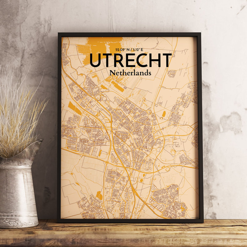 Utrecht City Map - No Frame Print, 61cm H x 45.7cm W x 0.13cm D x 0.13cm D